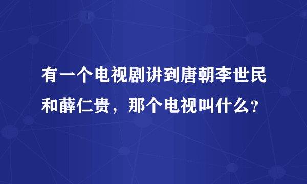 有一个电视剧讲到唐朝李世民和薛仁贵，那个电视叫什么？