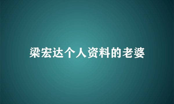 梁宏达个人资料的老婆