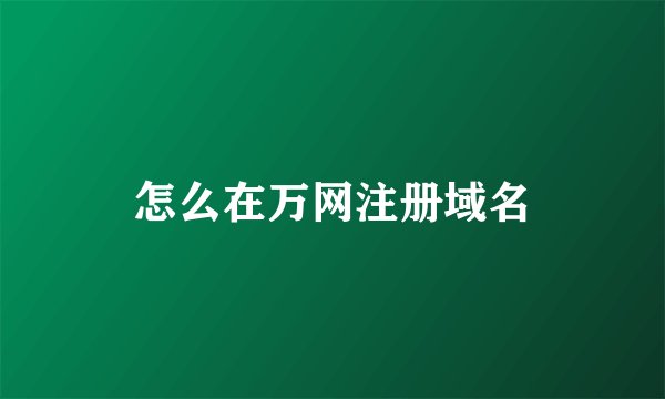 怎么在万网注册域名