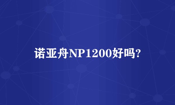 诺亚舟NP1200好吗?