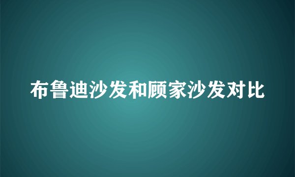 布鲁迪沙发和顾家沙发对比