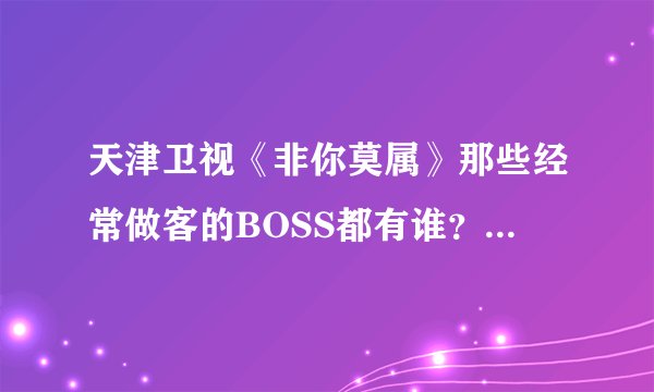 天津卫视《非你莫属》那些经常做客的BOSS都有谁？最好是详细点的？