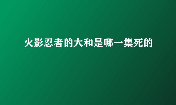 火影忍者的大和是哪一集死的