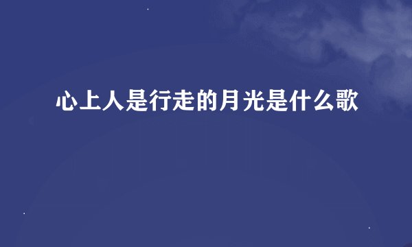 心上人是行走的月光是什么歌