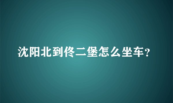 沈阳北到佟二堡怎么坐车？