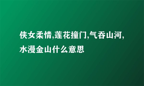 侠女柔情,莲花撞门,气吞山河,水漫金山什么意思