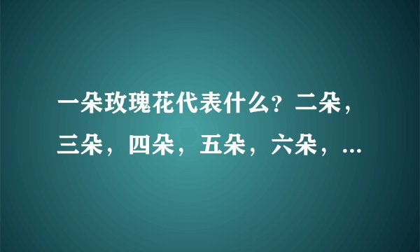 一朵玫瑰花代表什么？二朵，三朵，四朵，五朵，六朵，七朵，八朵，九朵，十朵，都代表什么