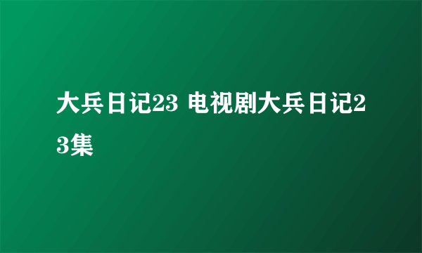 大兵日记23 电视剧大兵日记23集
