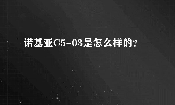 诺基亚C5-03是怎么样的？