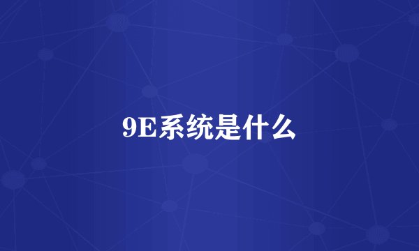 9E系统是什么