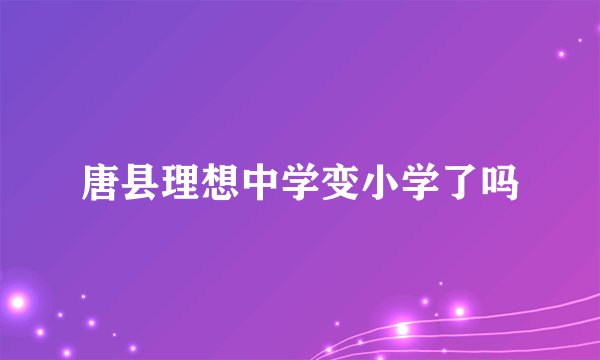 唐县理想中学变小学了吗