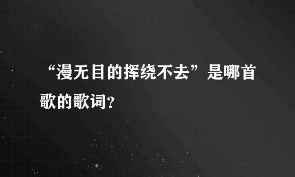 “漫无目的挥绕不去”是哪首歌的歌词？