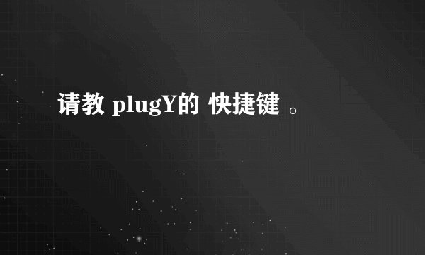 请教 plugY的 快捷键 。