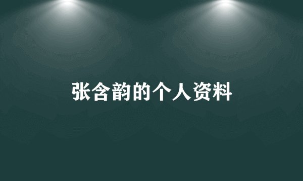 张含韵的个人资料