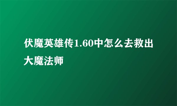 伏魔英雄传1.60中怎么去救出大魔法师