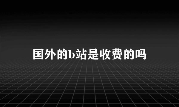 国外的b站是收费的吗