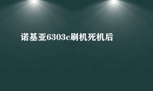 诺基亚6303c刷机死机后