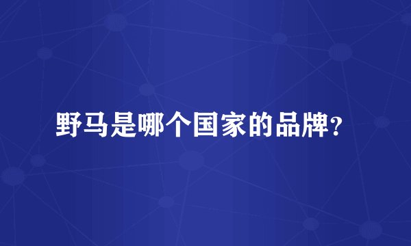 野马是哪个国家的品牌？