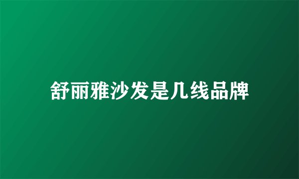 舒丽雅沙发是几线品牌