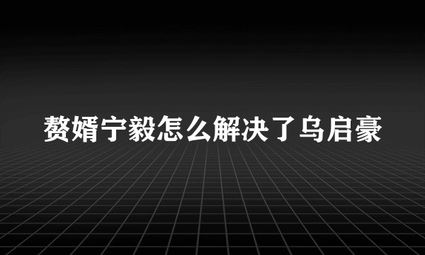 赘婿宁毅怎么解决了乌启豪