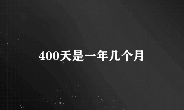 400天是一年几个月