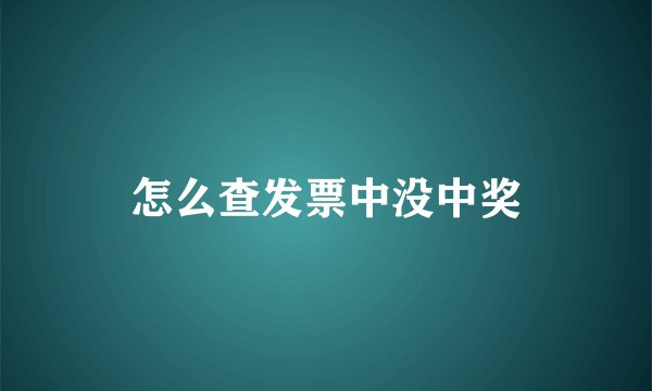 怎么查发票中没中奖