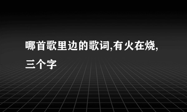 哪首歌里边的歌词,有火在烧,三个字