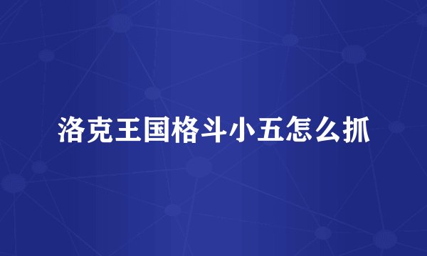 洛克王国格斗小五怎么抓