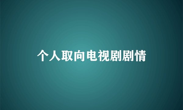 个人取向电视剧剧情