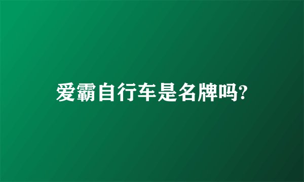爱霸自行车是名牌吗?