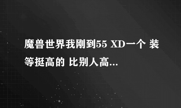 魔兽世界我刚到55 XD一个 装等挺高的 比别人高很多。      但是变熊猫输...