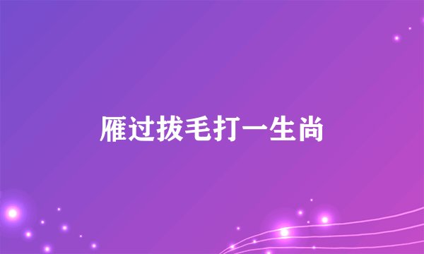 雁过拔毛打一生尚