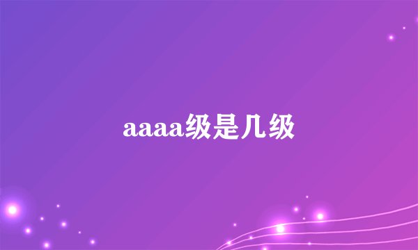 aaaa级是几级