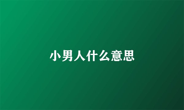 小男人什么意思