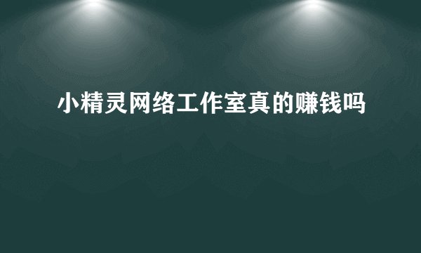 小精灵网络工作室真的赚钱吗
