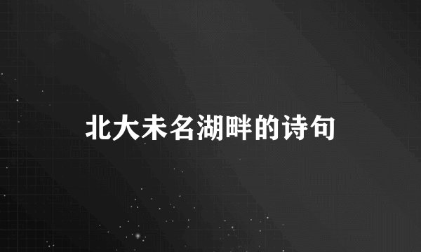 北大未名湖畔的诗句
