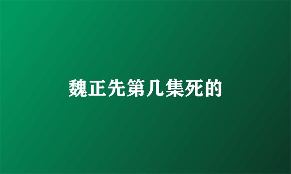 魏正先第几集死的