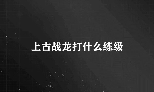 上古战龙打什么练级