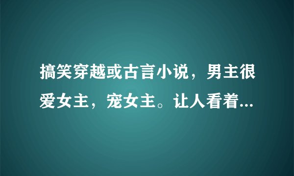 搞笑穿越或古言小说，男主很爱女主，宠女主。让人看着有淡淡的温馨又很好笑的！