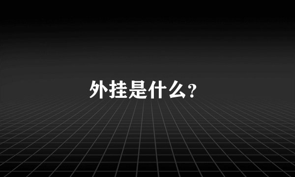 外挂是什么?