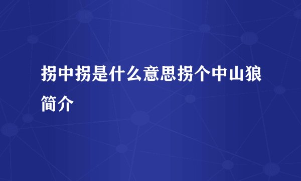 拐中拐是什么意思拐个中山狼简介