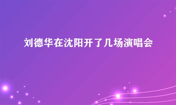 刘德华在沈阳开了几场演唱会