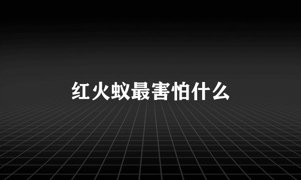 红火蚁最害怕什么