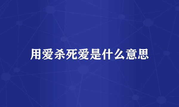 用爱杀死爱是什么意思