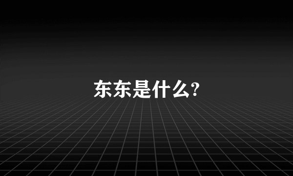 东东是什么?