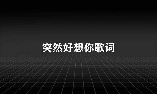 突然好想你歌词