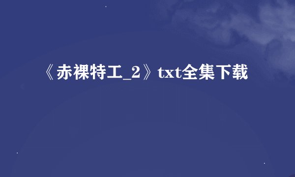 《赤裸特工_2》txt全集下载