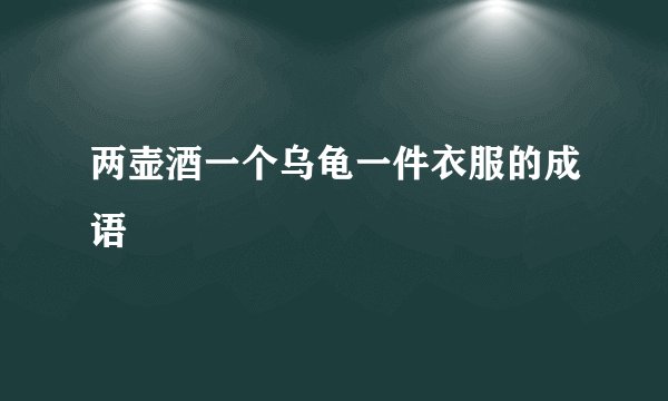 两壶酒一个乌龟一件衣服的成语