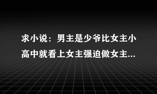求小说：男主是少爷比女主小高中就看上女主强迫做女主和他一起，算是情妇，女主看着温柔但有点小心机！