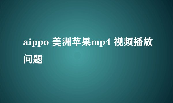aippo 美洲苹果mp4 视频播放问题
